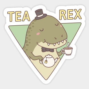 Cute Dinosaur Tea Rex Trex Pun Sticker